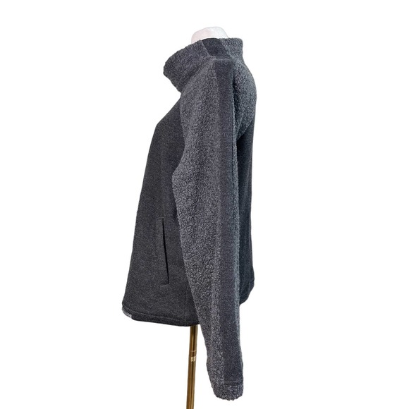 prAna Lockwood Womens Lg Gray Sherpa Long Sleeve Wool Blend Pullover Sweater - Picture 6 of 11